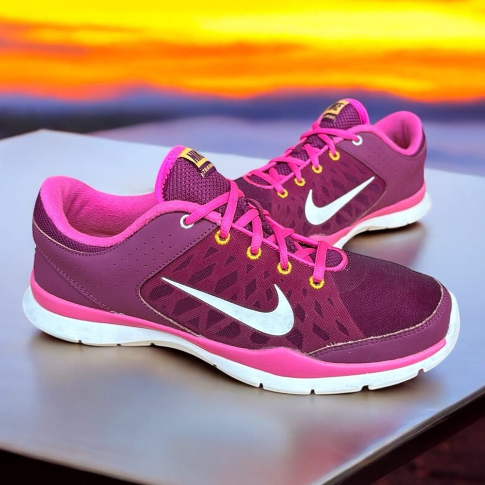 Nike Flex Trainer 3 #580374-603 Pink-White Womens Running Shoes Sneakers Size 10